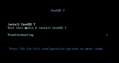 CentOS7インストーラー：起動画面